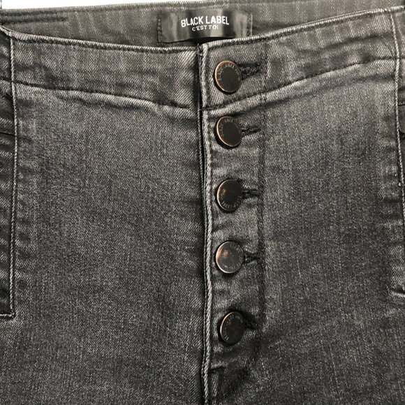 Black Label C'est Toi Skinny Jeans Button Fly High Waist Distressed Goth Punk 3 - Picture 5 of 11